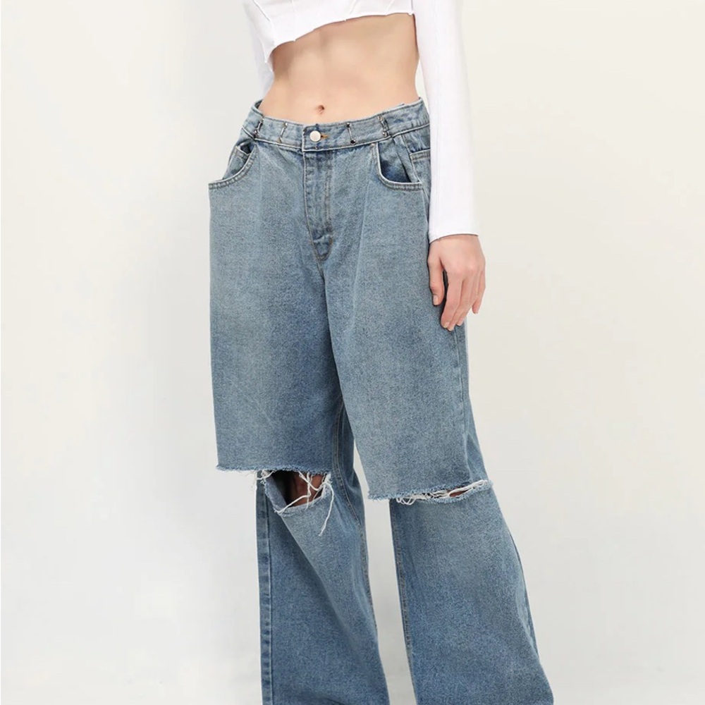 Revolve - adjustable waist jeans super wide leg